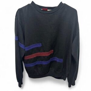 Vintage black Rawlings 90s stripe sweatshirt baseball women's medium/men's small